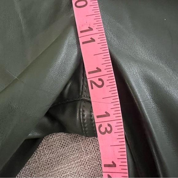 Joe’s jeans Faux leather wide leg high waist ankle jeans pants 31 Hunter Green - Picture 11 of 12